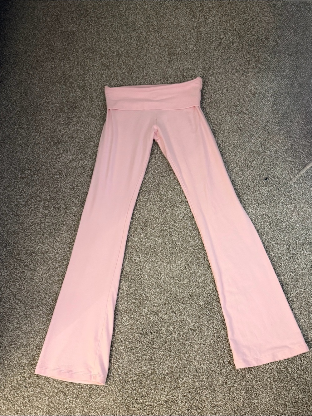 Aeropostale' Light Pink Fold-Over Waist Flare Leggings